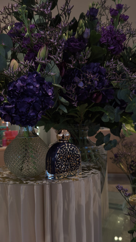 M.Micallef Purple Love Takes Centre Stage on the Lalique Table at Fortnum & Mason